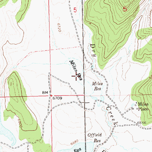 Topographic Map of Miles Reservoir, CO