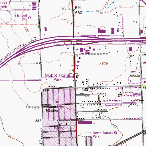 Topographic Map of New Salem Baptist Church Destiny, TX