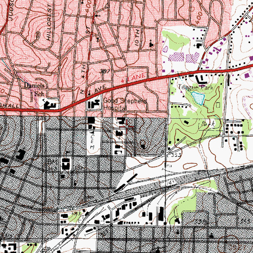 Topographic Map of Trinity Episcopal Church, TX