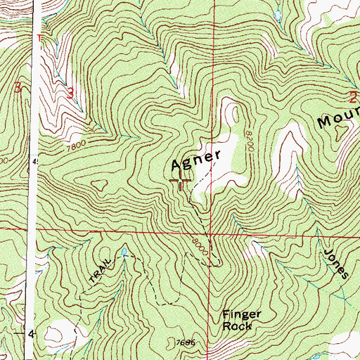 Topographic Map of Agner Mountain, CO