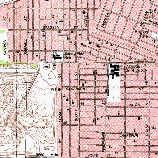 Topographic Map of Orange Grove Baptist Church, TX