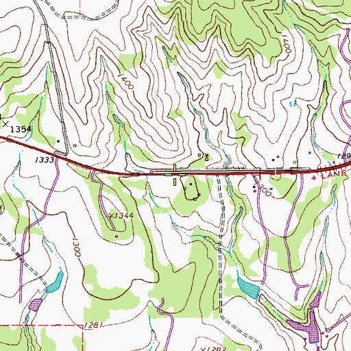 Topographic Map of Sunset Canyon Baptist Church, TX