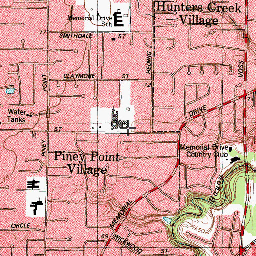 Topographic Map of Chapelwood United Methodist Church, TX