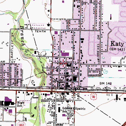 Topographic Map of First United Methodist Church Katy, TX