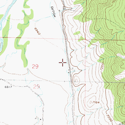 Topographic Map of Keller Ditch, CO