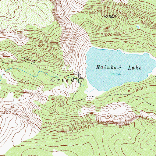 Topographic Map of Rainbow Lake Trail, CO