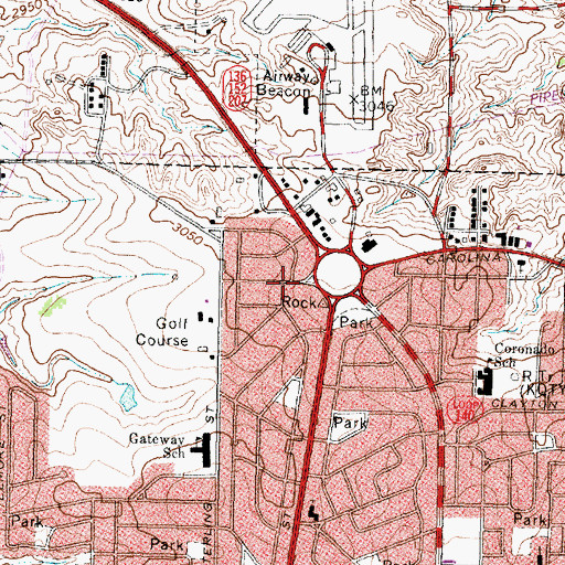Topographic Map of Wesley United Methodist Church, TX