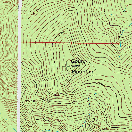 Topographic Map of Gould Mountain, CO