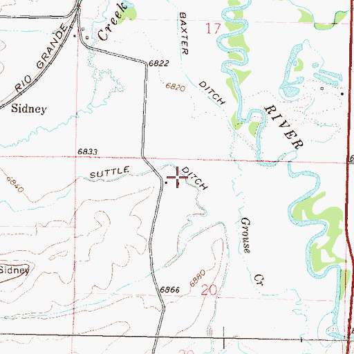 Topographic Map of Suttle Ditch, CO