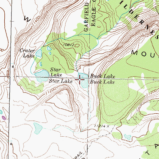 Topographic Map of Buck Lake, CO