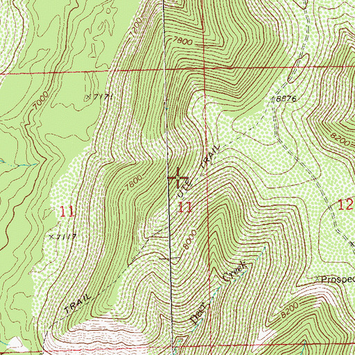 Topographic Map of Ute Trail, CO