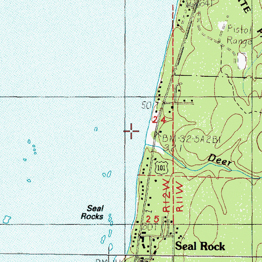 Topographic Map of Seal Rock County Wayside, OR