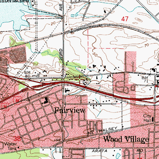 Topographic Map of Pettijohn City Park, OR
