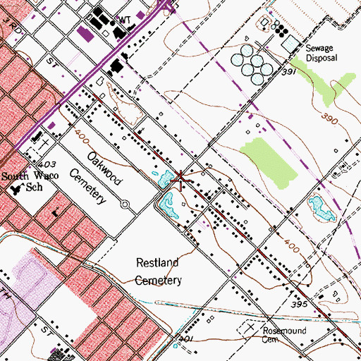 Topographic Map of Third Street Baptist Church, TX
