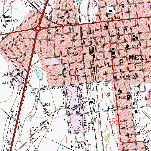 Topographic Map of Saint Luke United Methodist Church, TX