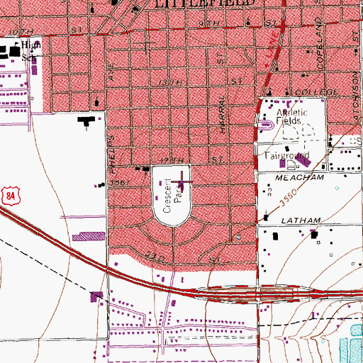 Topographic Map of Church of Christ -- Crescent Park, TX