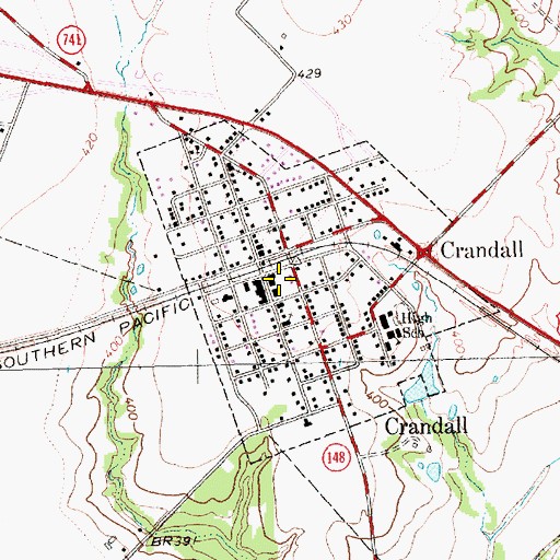 Topographic Map of First Community Church, TX