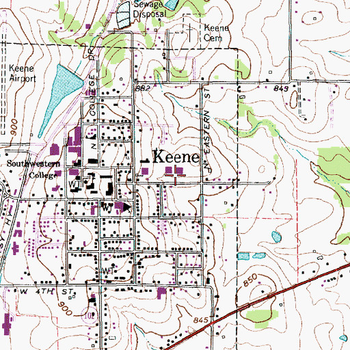 Topographic Map of Seventh Day Adventist Church, TX