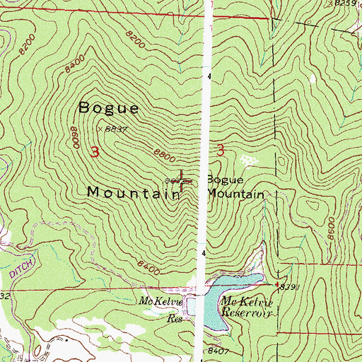 Topographic Map of Boque Mountain, CO