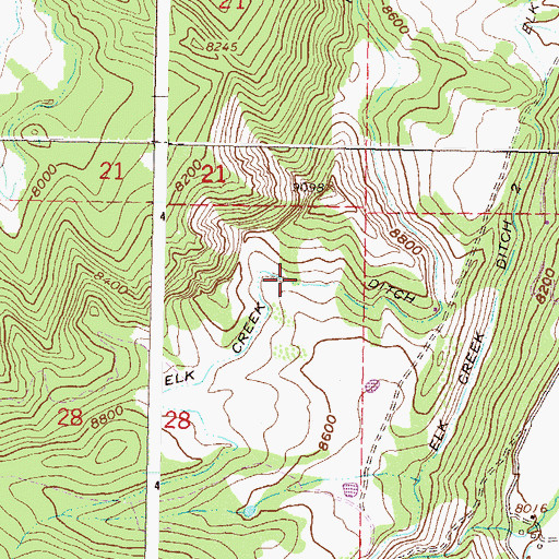 Topographic Map of Elk Creek Ditch, CO