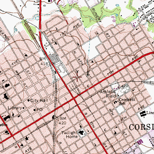 Topographic Map of Sixth Avenue Baptist Church, TX
