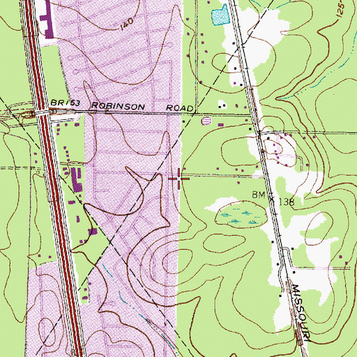 Topographic Map of Woodland Heights Baptist Church, TX