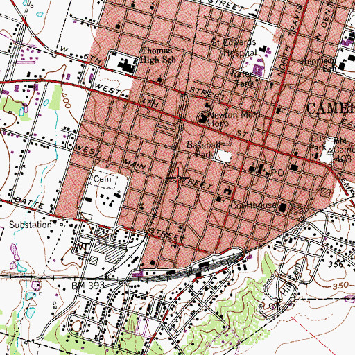 Topographic Map of Cameron Faith Fellowship Church, TX