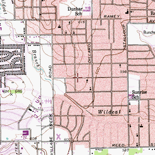 Topographic Map of Faith Hope Missionary Baptist Church, TX