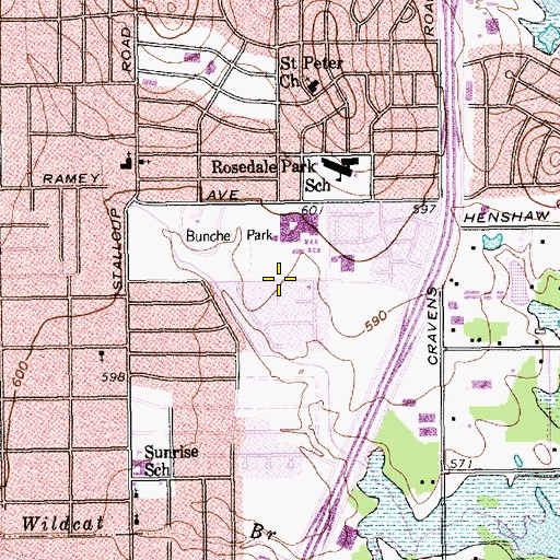 Topographic Map of Christland Baptist Church, TX