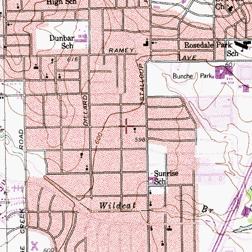 Topographic Map of Antioch Baptist Church, TX