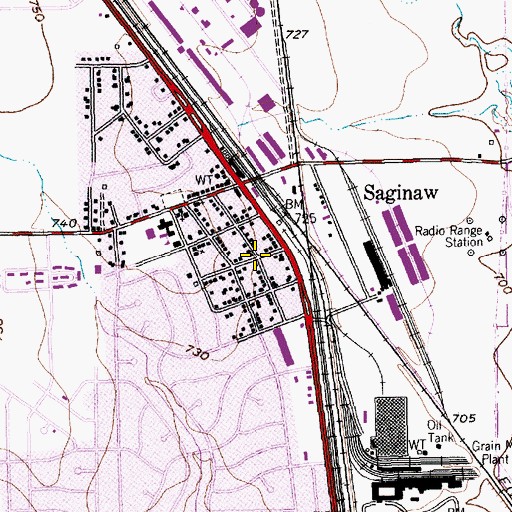 Topographic Map of Bethesda Baptist Church of Saginaw, TX