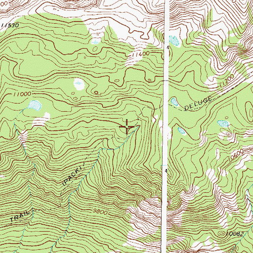 Topographic Map of Deluge Lake Trail, CO