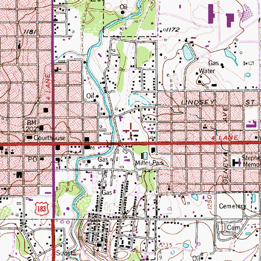 Topographic Map of Trinity Baptist Church, TX