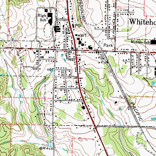 Topographic Map of Church of God, TX