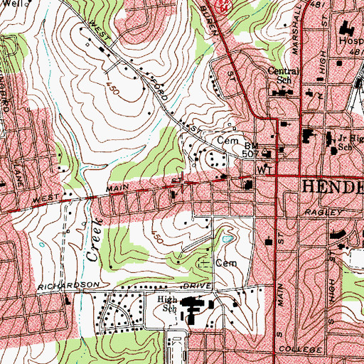 Topographic Map of Second Baptist Church, TX