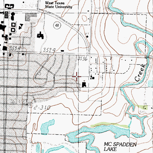 Topographic Map of Church of Christ - University, TX