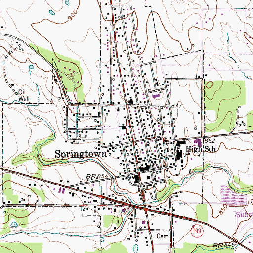 Topographic Map of First Baptist Church, TX
