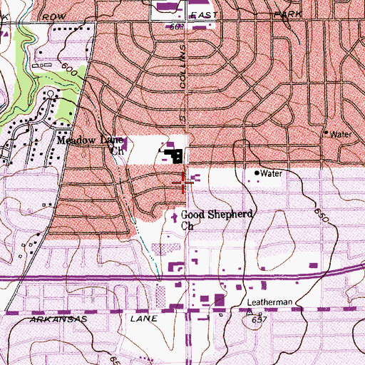 Topographic Map of Good Shepherd United Methodist Church, TX