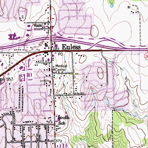 Topographic Map of Greek Orthodox Church of Saint John the Baptist, TX