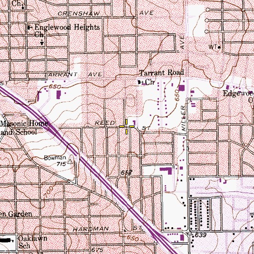 Topographic Map of Rising Star Church of God in Christ, TX