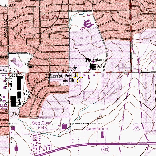 Topographic Map of East Park Church of the Nazarene - Arlington, TX
