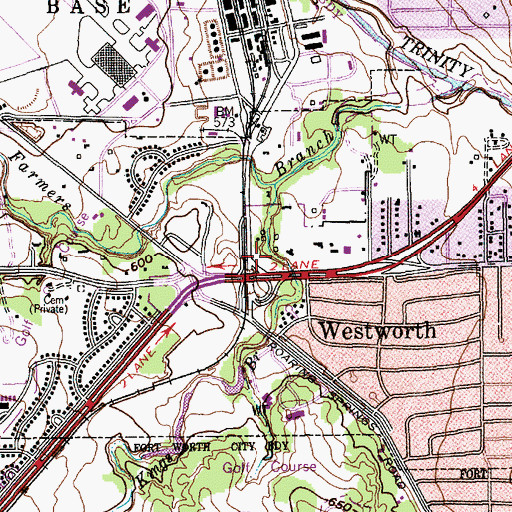 Topographic Map of West Side Church of Christ, TX