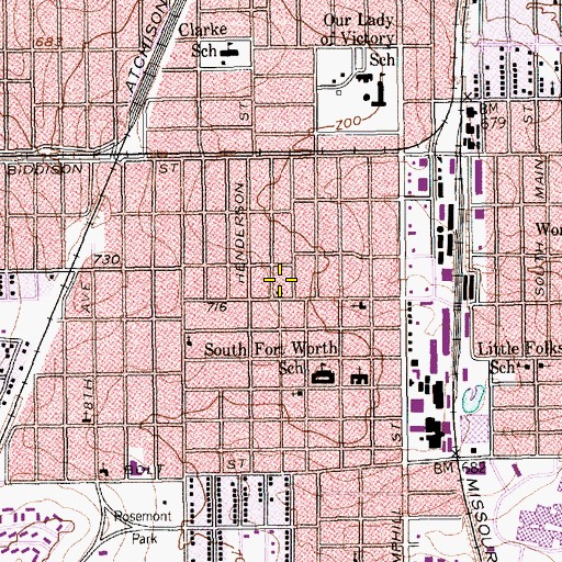 Topographic Map of San Juan Apostle Church, TX