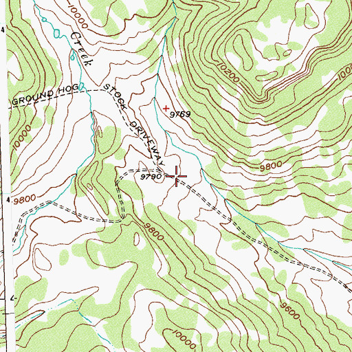 Topographic Map of Ground Hog Stock Driveway, CO