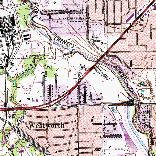 Topographic Map of Westworth Village Baptist Temple Church, TX
