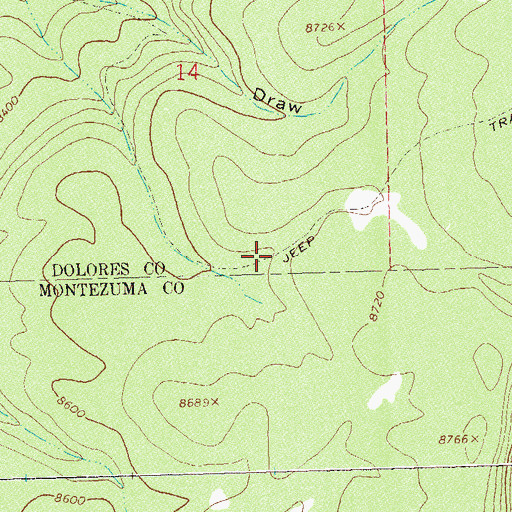 Topographic Map of Stoner Stock Trail, CO