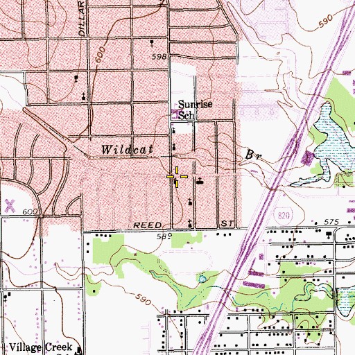 Topographic Map of Saint Matthews Baptist Church, TX