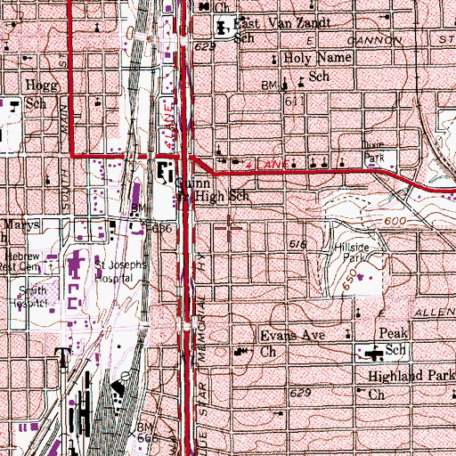 Topographic Map of Mount Ephraim Baptist Church, TX