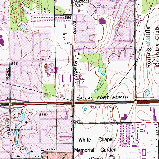 Topographic Map of Lamar Baptist Church, TX