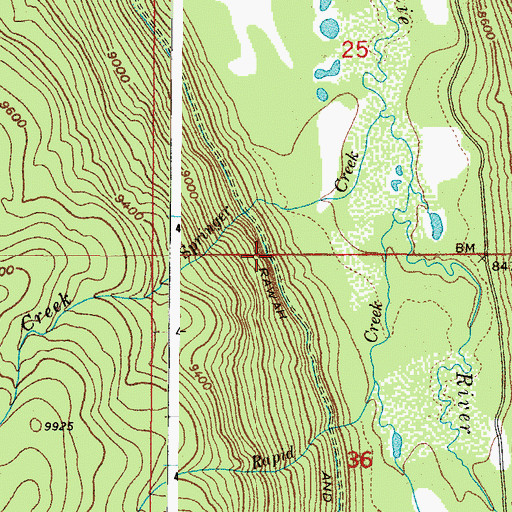Topographic Map of Rawah and Lower Supply Ditch, CO